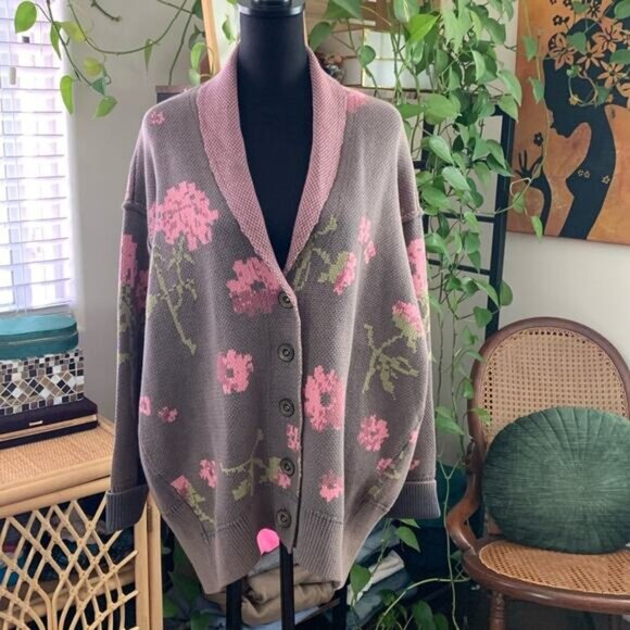 NWT Free People Chamomile Floral Print Cardigan Sweater - S - Picture 1 of 9